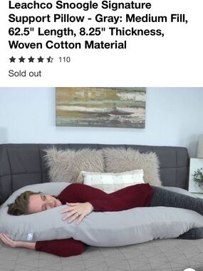 Leachco Snoogle Signature Body Pillow Unique Support Multi-Purpose NWT Unopened